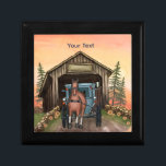 Sunrise Covered Bridge Gift Box<br><div class="desc">Sunrise Covered Bridge gift box,  t-shirt and gifts by ArtMuvz Illustration. Matching Amish Covered Bridge t-shirt,  gifts,  apparel. You can add your name or add text instead. Customize this Covered Bridge gift box  to make it uniquely yours or give as a personalized gift</div>