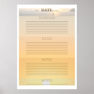 Sunrise Daily Planner Poster