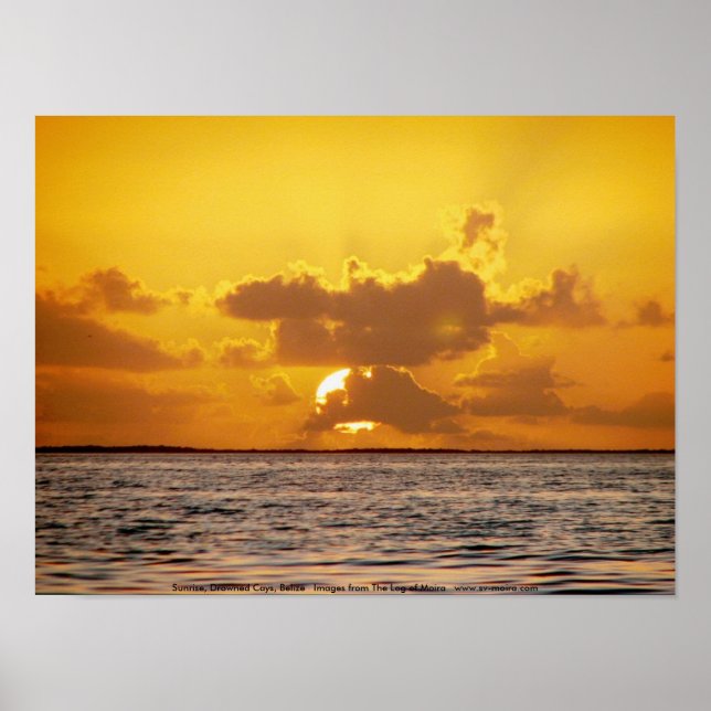 Sunrise, Drowned Cays, Belize Poster (Front)