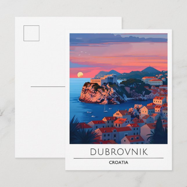 Sunrise Dubrovnik Croatia Travel  Postcard (Front/Back)