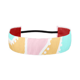Sunrise Ethnic Circle - Pink Peach Turquoise Athletic Headband