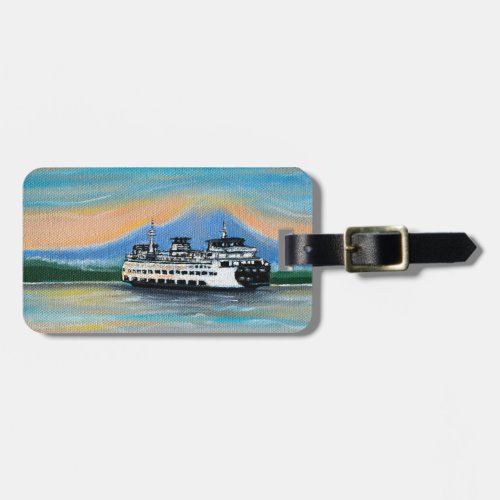 Sunrise Ferry Painting Luggage Tag