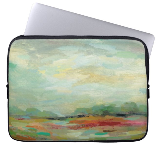 Sunrise Field Abstract Print | Silvia Vassileva Laptop Sleeve (Front)