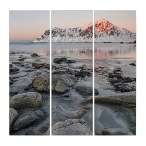 Sunrise Flakstad and Skagsanden Beach Triptych