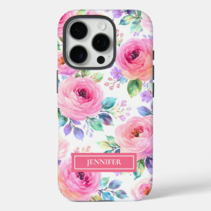 Sunrise Floral Boho Custom Name Design iPhone 16 Pro Case