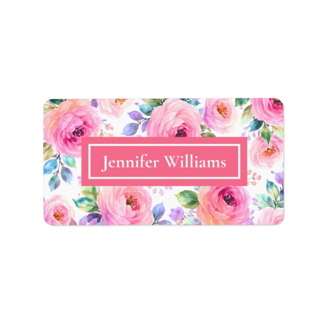 Sunrise Floral Boho Custom Name Design             Label (Front)