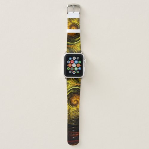 Sunrise Floral Red Abstract Art Apple Watch Band