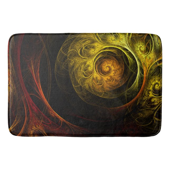 Sunrise Floral Red Abstract Art Bathroom Mat (Front)