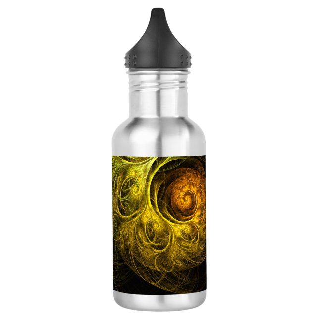 Sunrise Floral Red Abstract Art Bottle (Left)