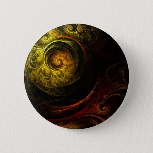 Sunrise Floral Red Abstract Art Button round