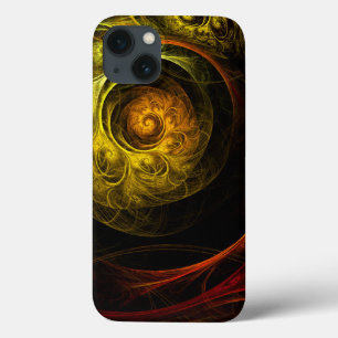 Sunrise Floral Red Abstract Art iPhone 13 Case