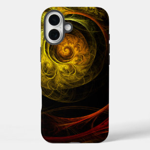 Sunrise Floral Red Abstract Art iPhone 16 Plus Case