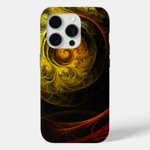 Sunrise Floral Red Abstract Art iPhone 15 Pro Case