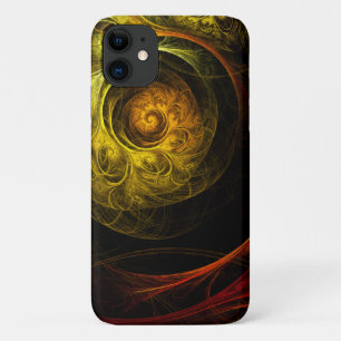 Sunrise Floral Red Abstract Art iPhone 11 Case