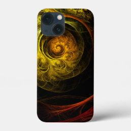 Sunrise Floral Red Abstract Art iPhone 13 Mini Case