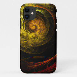 Sunrise Floral Red Abstract Art iPhone 11 Case