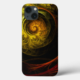 Sunrise Floral Red Abstract Art iPhone 13 Case