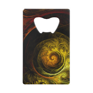 Sunrise Floral Red Abstract Art Credit Card Bottle Opener