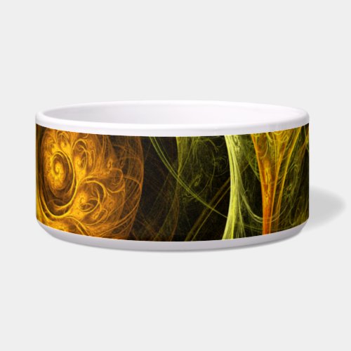 Sunrise Floral Red Abstract Art Dog Bowl