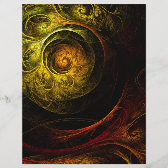 Sunrise Floral Red Abstract Art Flyer (Front)