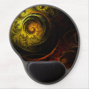 Sunrise Floral Red Abstract Art Gel Mousepad