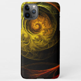 Sunrise Floral Red Abstract Art Glossy iPhone 11Pro Max Case