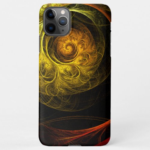 Sunrise Floral Red Abstract Art Glossy iPhone 11Pro Max Case