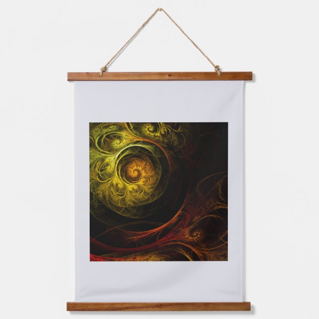 Sunrise Floral Red Abstract Art Hanging Tapestry (Front)
