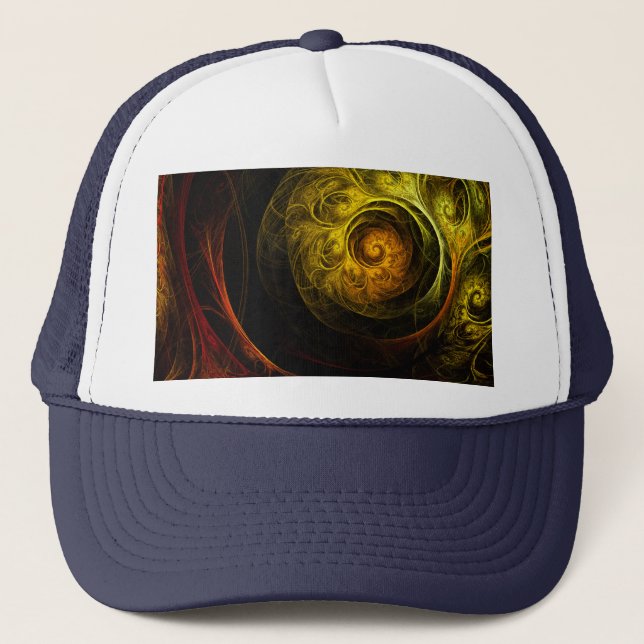 Sunrise Floral Red Abstract Art Hat (Front)