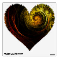Sunrise Floral Red Abstract Art Heart