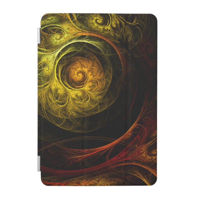 Sunrise Floral Red Abstract Art iPad Mini Cover (Front)
