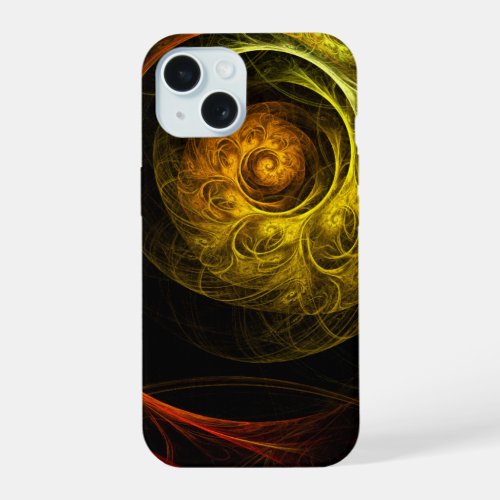 Sunrise Floral Red Abstract Art iPhone 15 Case