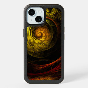 Sunrise Floral Red Abstract Art iPhone 15 Case