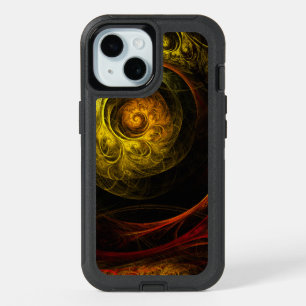 Sunrise Floral Red Abstract Art iPhone 15 Case