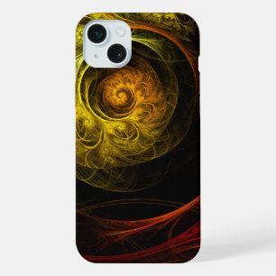Sunrise Floral Red Abstract Art iPhone 15 Plus Case