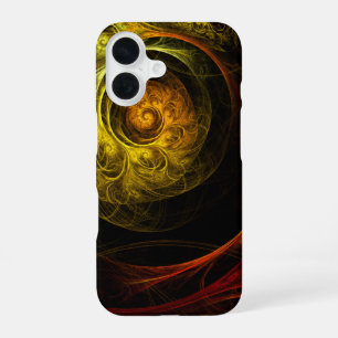 Sunrise Floral Red Abstract Art iPhone 16 Case