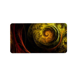 Sunrise Floral Red Abstract Art Label