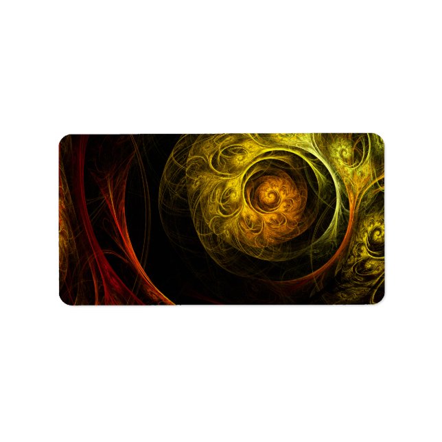 Sunrise Floral Red Abstract Art Label (Front)