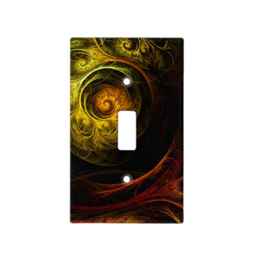 Sunrise Floral Red Abstract Art Light Switch Cover