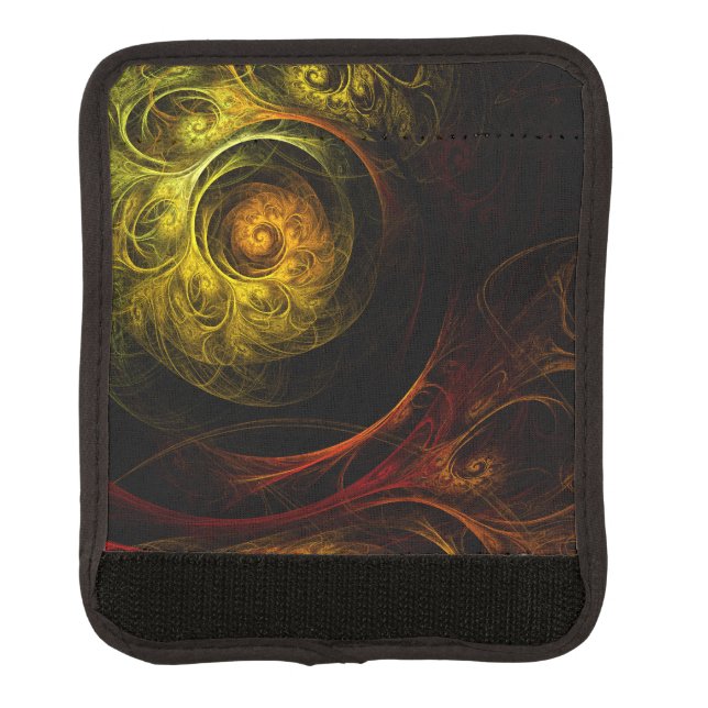 Sunrise Floral Red Abstract Art Luggage Handle Wrap (Front)