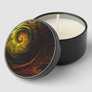 Sunrise Floral Red Abstract Art Mini Candle Favors