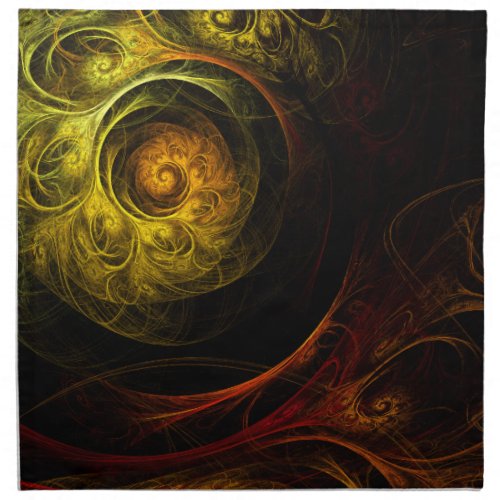 Sunrise Floral Red Abstract Art Napkin