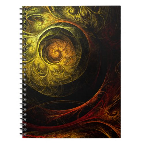 Sunrise Floral Red Abstract Art Notebook