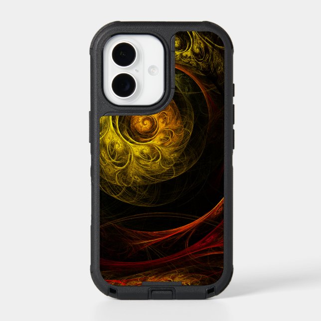 Sunrise Floral Red Abstract Art Otterbox iPhone Case (Back)