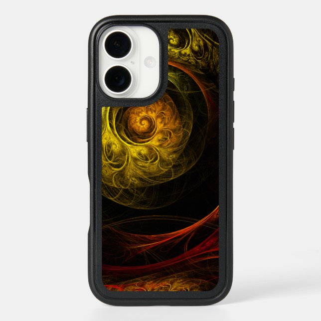 Sunrise Floral Red Abstract Art Otterbox iPhone Case (Back)