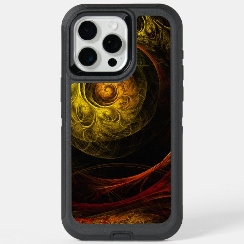 Sunrise Floral Red Abstract Art iPhone 15 Pro Max Case