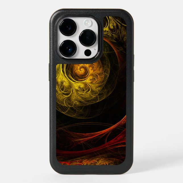 Sunrise Floral Red Abstract Art Otterbox iPhone Case (Back)