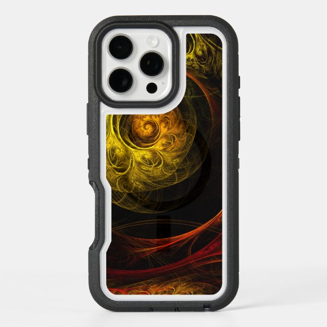 Sunrise Floral Red Abstract Art Otterbox iPhone Case (Back)