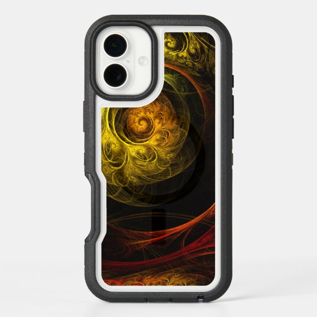 Sunrise Floral Red Abstract Art Otterbox iPhone Case (Back)