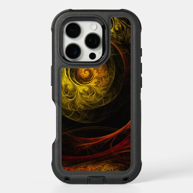 Sunrise Floral Red Abstract Art Otterbox iPhone Case (Back)